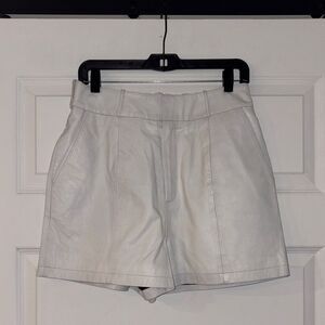 Walter Baker White Lamb Leather Shorts